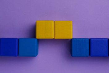Bridge made of colorful blocks