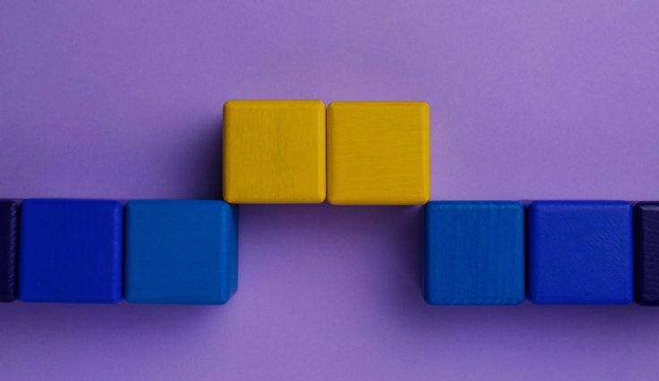 Bridge made of colorful blocks