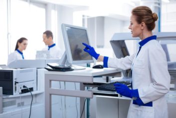 image of scientist working in lab