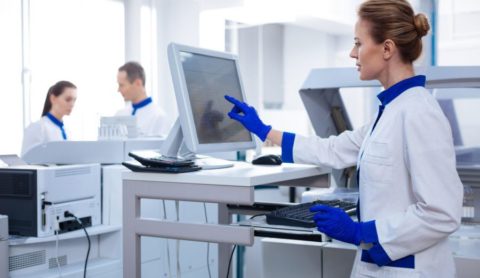 image of scientist working in lab