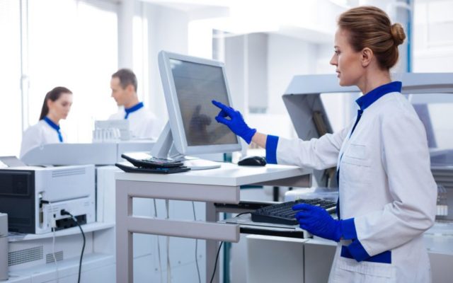 image of scientist working in lab