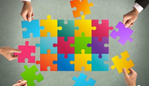 puzzle pieces representing hr technology concept