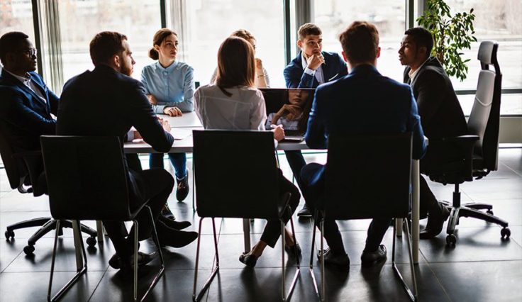 Business People Having Serious Conversation