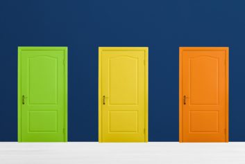 colorful doors depict the concept of choice