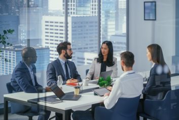 executive discussion at table